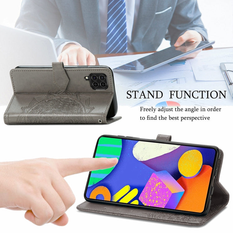 For Samsung Galaxy F62 / M62 Mandala Embossing Pattern Horizontal Flip Leather Case with Holder & Card Slots & Wallet & Lanyard