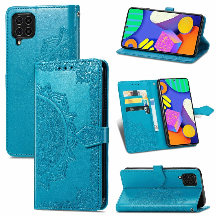 For Samsung Galaxy F62 / M62 Mandala Embossing Pattern Horizontal Flip Leather Case with Holder & Card Slots & Wallet & Lanyard