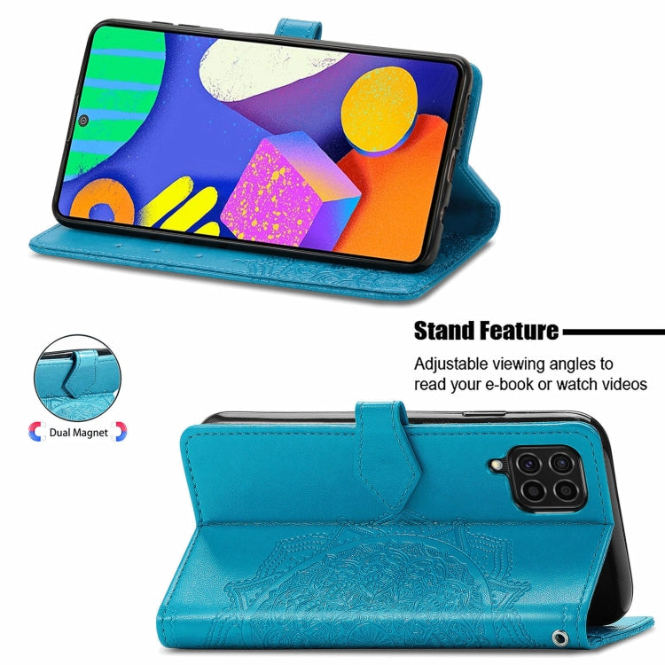 For Samsung Galaxy F62 / M62 Mandala Embossing Pattern Horizontal Flip Leather Case with Holder & Card Slots & Wallet & Lanyard