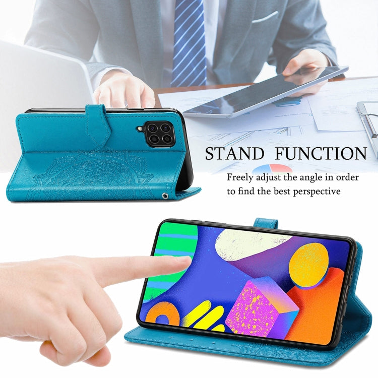 For Samsung Galaxy F62 / M62 Mandala Embossing Pattern Horizontal Flip Leather Case with Holder & Card Slots & Wallet & Lanyard