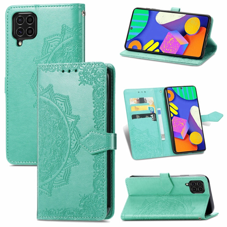 For Samsung Galaxy F62 / M62 Mandala Embossing Pattern Horizontal Flip Leather Case with Holder & Card Slots & Wallet & Lanyard