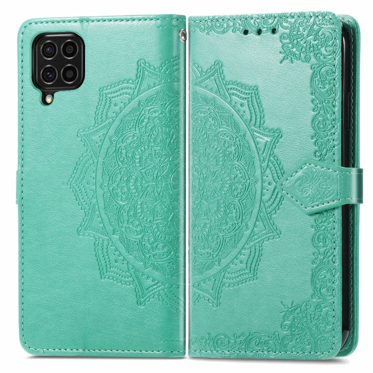 For Samsung Galaxy F62 / M62 Mandala Embossing Pattern Horizontal Flip Leather Case with Holder & Card Slots & Wallet & Lanyard