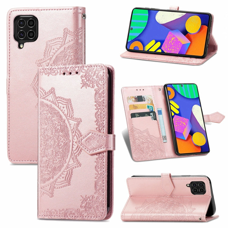 For Samsung Galaxy F62 / M62 Mandala Embossing Pattern Horizontal Flip Leather Case with Holder & Card Slots & Wallet & Lanyard
