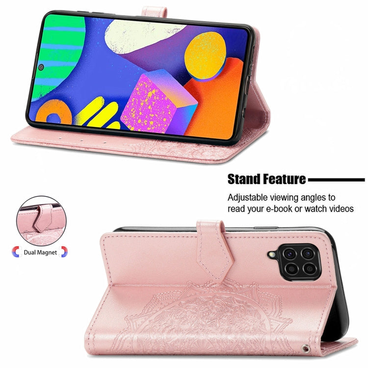 For Samsung Galaxy F62 / M62 Mandala Embossing Pattern Horizontal Flip Leather Case with Holder & Card Slots & Wallet & Lanyard