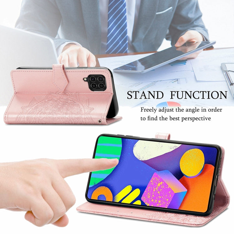 For Samsung Galaxy F62 / M62 Mandala Embossing Pattern Horizontal Flip Leather Case with Holder & Card Slots & Wallet & Lanyard