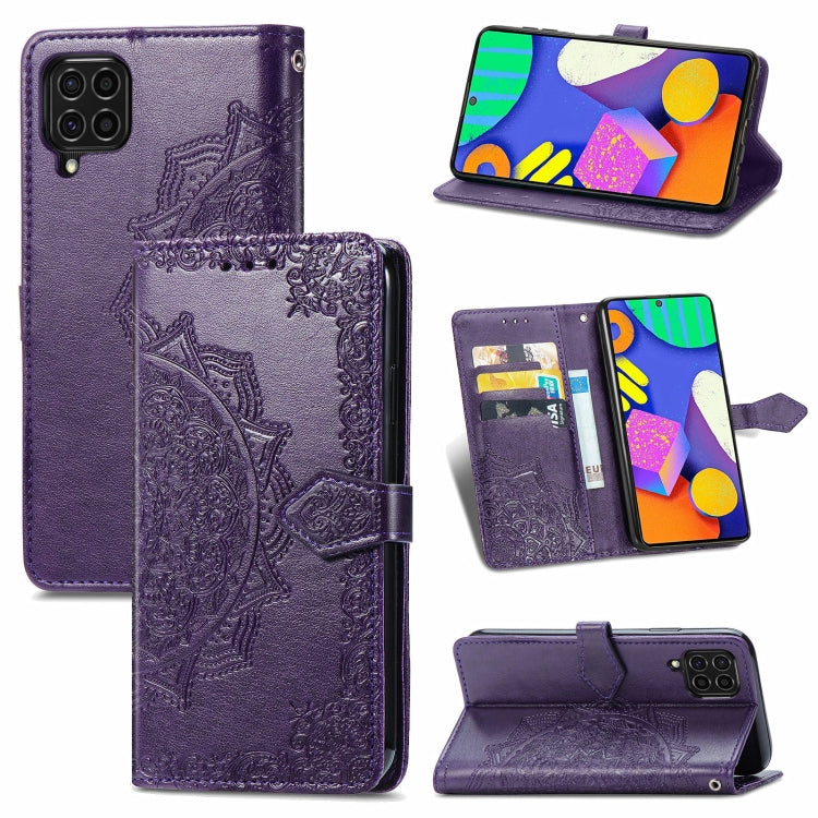 For Samsung Galaxy F62 / M62 Mandala Embossing Pattern Horizontal Flip Leather Case with Holder & Card Slots & Wallet & Lanyard