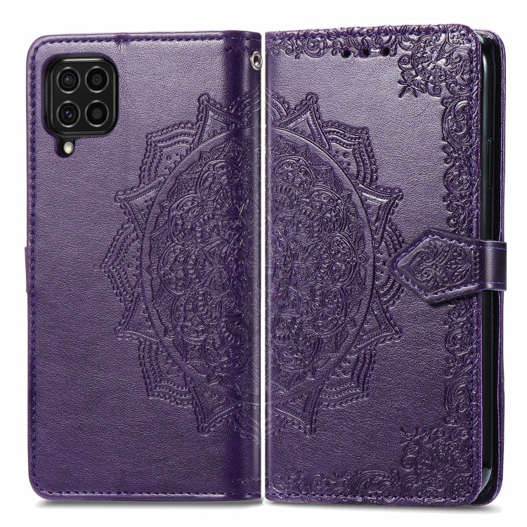 For Samsung Galaxy F62 / M62 Mandala Embossing Pattern Horizontal Flip Leather Case with Holder & Card Slots & Wallet & Lanyard