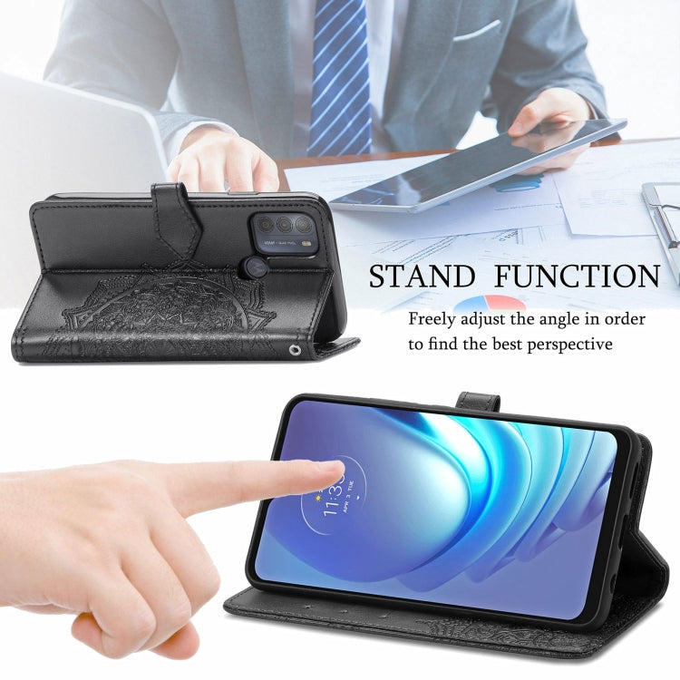 For Motorola Moto G50 Mandala Embossing Pattern Horizontal Flip Leather Case with Holder & Card Slots & Wallet & Lanyard
