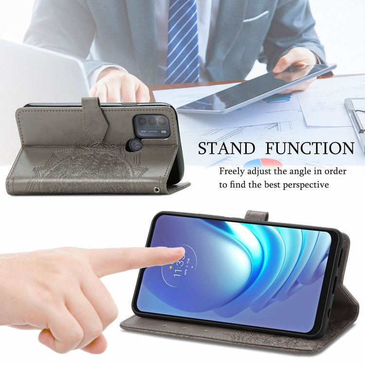 For Motorola Moto G50 Mandala Embossing Pattern Horizontal Flip Leather Case with Holder & Card Slots & Wallet & Lanyard