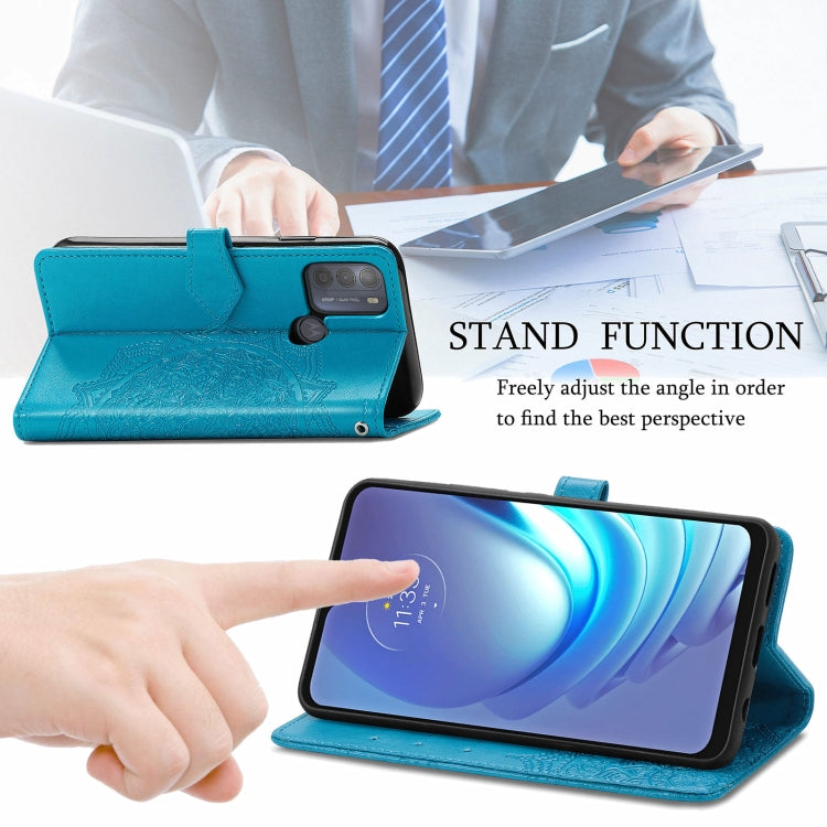 For Motorola Moto G50 Mandala Embossing Pattern Horizontal Flip Leather Case with Holder & Card Slots & Wallet & Lanyard