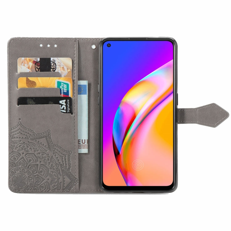 For OPPO  A94 4G / F19 Pro Mandala Embossing Pattern Horizontal Flip Leather Case with Holder & Card Slots & Wallet & Lanyard