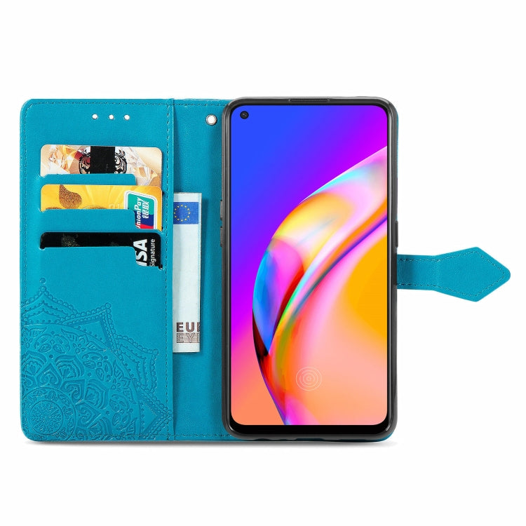 For OPPO  A94 4G / F19 Pro Mandala Embossing Pattern Horizontal Flip Leather Case with Holder & Card Slots & Wallet & Lanyard