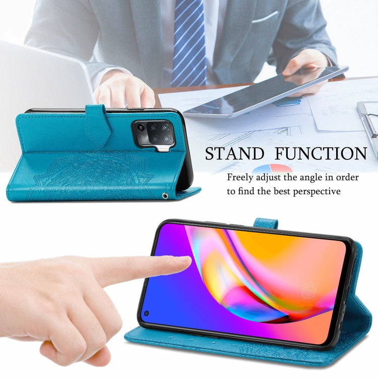 For OPPO  A94 4G / F19 Pro Mandala Embossing Pattern Horizontal Flip Leather Case with Holder & Card Slots & Wallet & Lanyard