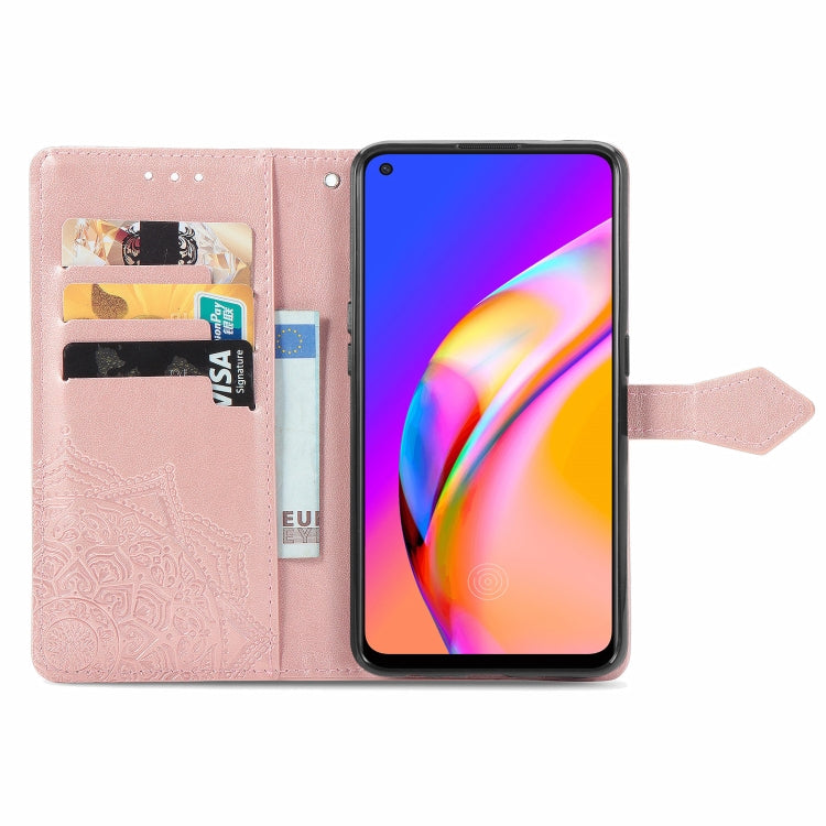For OPPO  A94 4G / F19 Pro Mandala Embossing Pattern Horizontal Flip Leather Case with Holder & Card Slots & Wallet & Lanyard