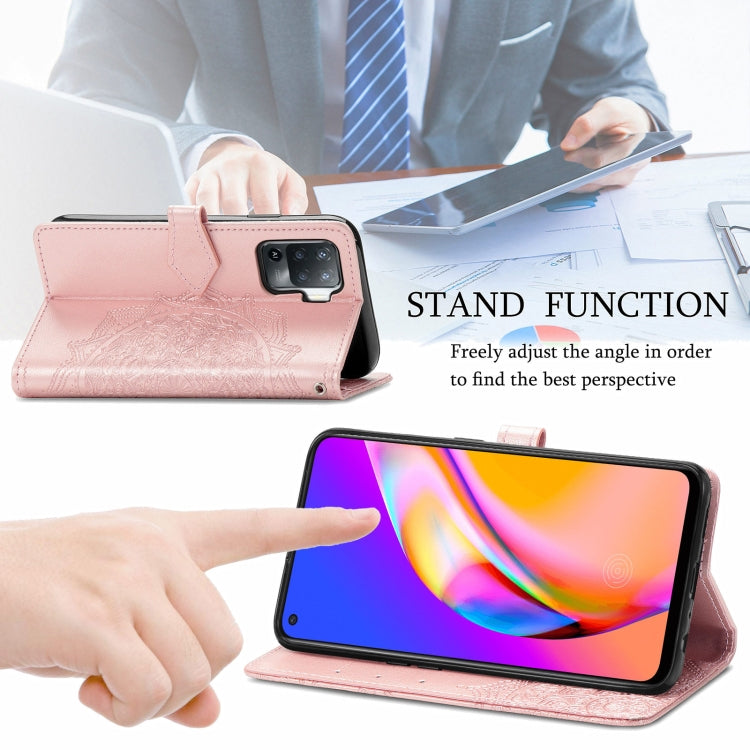 For OPPO  A94 4G / F19 Pro Mandala Embossing Pattern Horizontal Flip Leather Case with Holder & Card Slots & Wallet & Lanyard