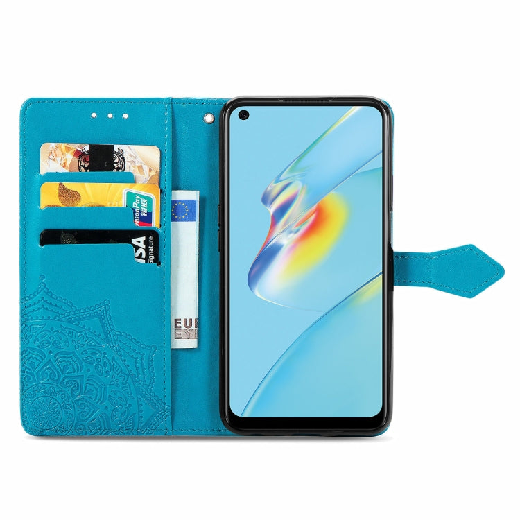 For OPPO A54 4G Mandala Embossing Pattern Horizontal Flip Leather Case with Holder & Card Slots & Wallet & Lanyard