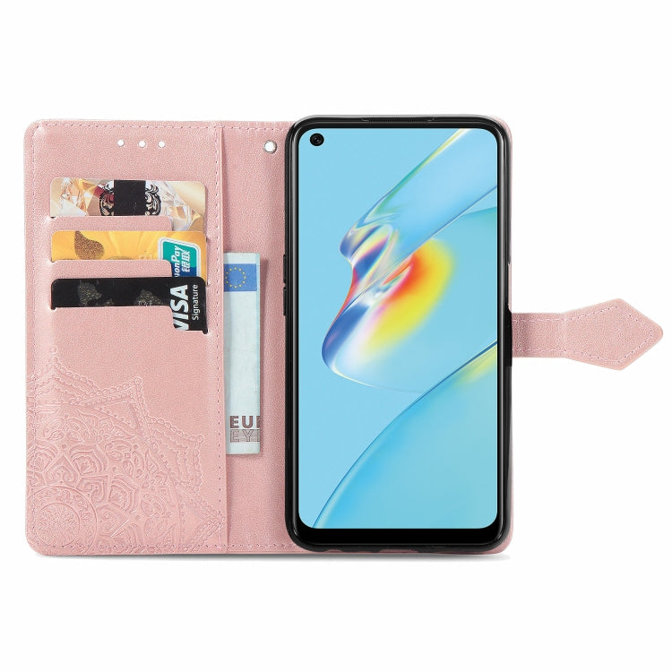 For OPPO A54 4G Mandala Embossing Pattern Horizontal Flip Leather Case with Holder & Card Slots & Wallet & Lanyard