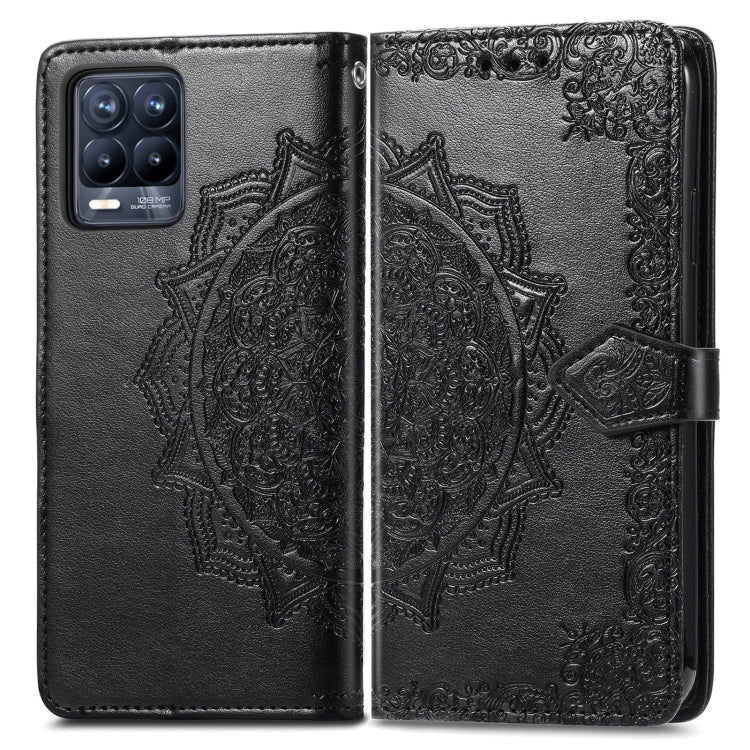 For OPPO Realme 8 / 8 Pro 4G  Mandala Embossing Pattern Horizontal Flip Leather Case with Holder & Card Slots & Wallet & Lanyard