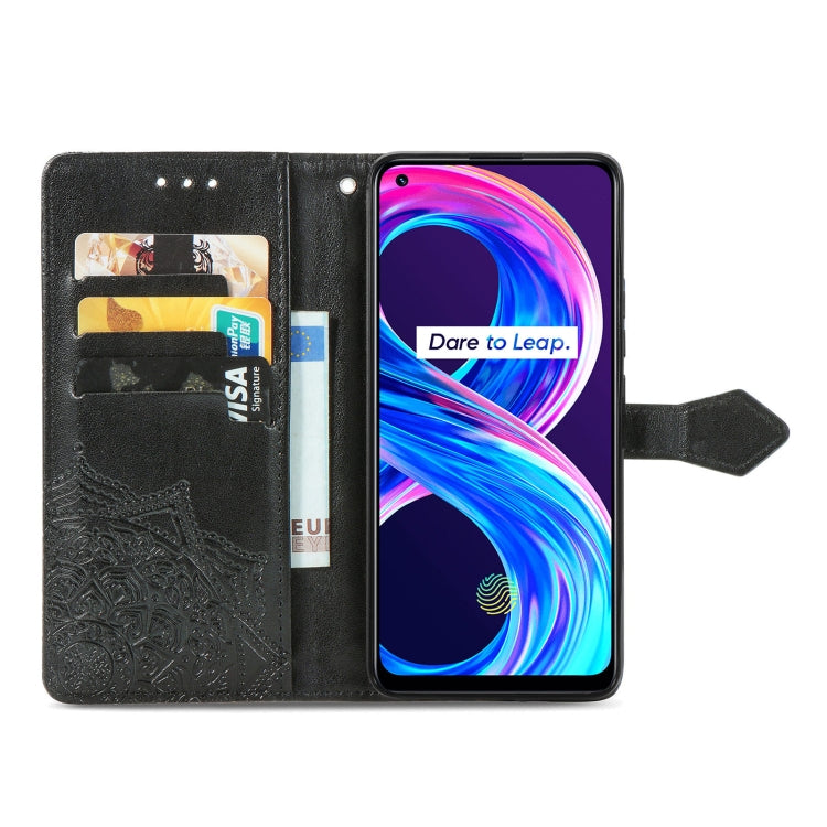 For OPPO Realme 8 / 8 Pro 4G  Mandala Embossing Pattern Horizontal Flip Leather Case with Holder & Card Slots & Wallet & Lanyard