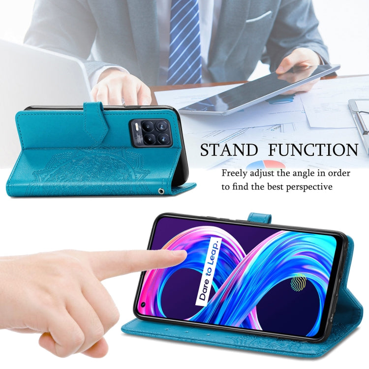 For OPPO Realme 8 / 8 Pro 4G  Mandala Embossing Pattern Horizontal Flip Leather Case with Holder & Card Slots & Wallet & Lanyard