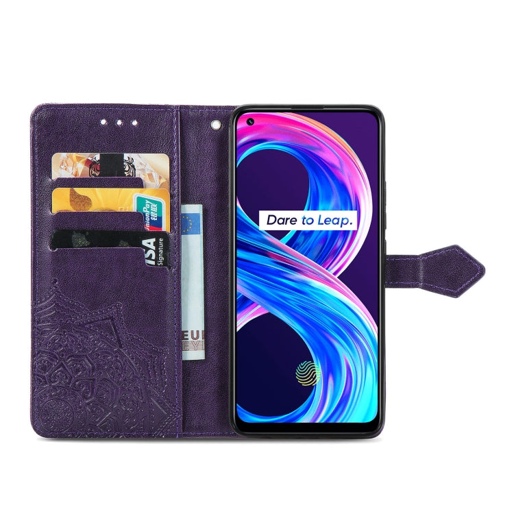 For OPPO Realme 8 / 8 Pro 4G  Mandala Embossing Pattern Horizontal Flip Leather Case with Holder & Card Slots & Wallet & Lanyard