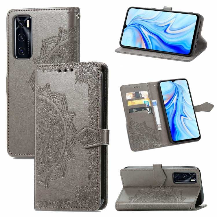 For vivo V20 SE Mandala Embossing Pattern Horizontal Flip Leather Case with Holder & Card Slots & Wallet & Lanyard