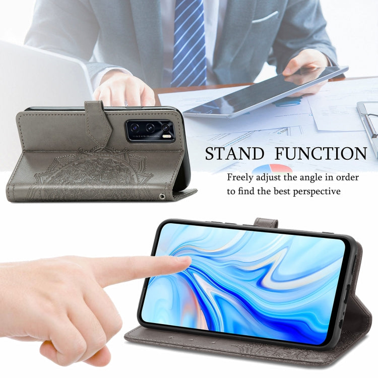 For vivo V20 SE Mandala Embossing Pattern Horizontal Flip Leather Case with Holder & Card Slots & Wallet & Lanyard