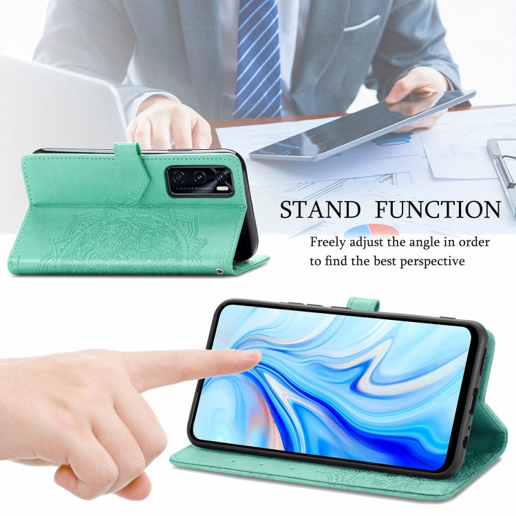 For vivo V20 SE Mandala Embossing Pattern Horizontal Flip Leather Case with Holder & Card Slots & Wallet & Lanyard
