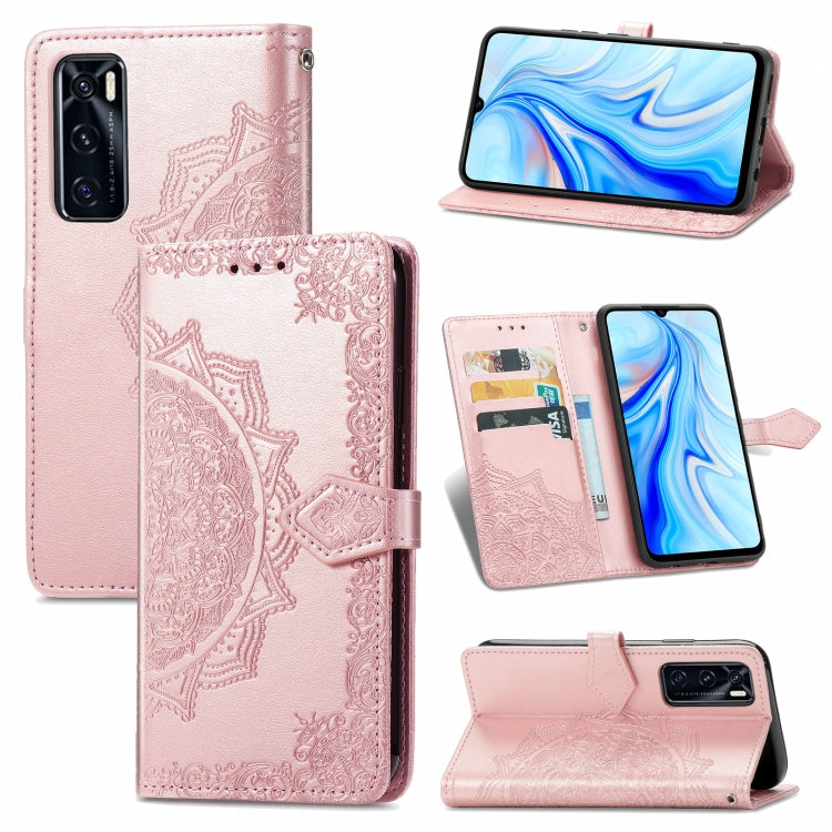 For vivo V20 SE Mandala Embossing Pattern Horizontal Flip Leather Case with Holder & Card Slots & Wallet & Lanyard