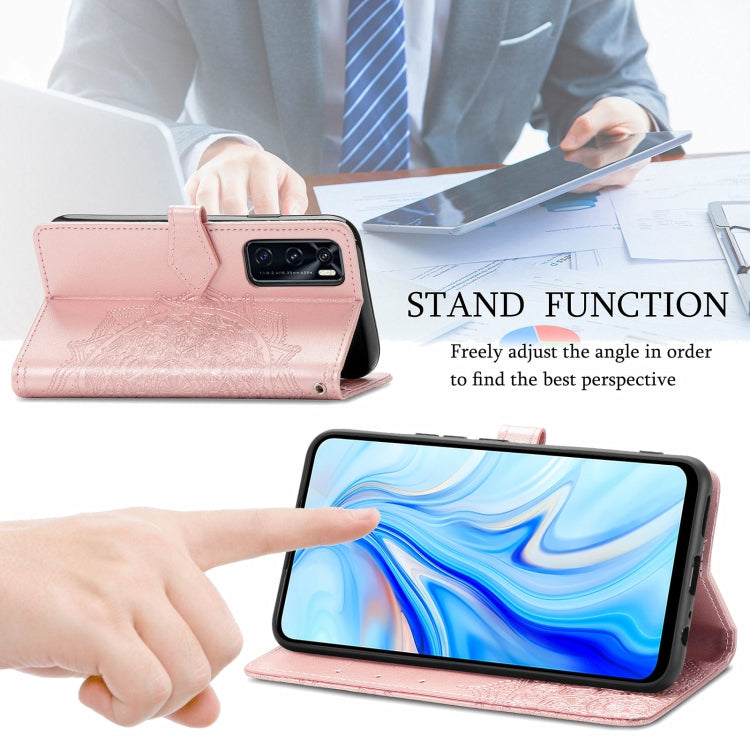 For vivo V20 SE Mandala Embossing Pattern Horizontal Flip Leather Case with Holder & Card Slots & Wallet & Lanyard