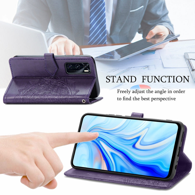 For vivo V20 SE Mandala Embossing Pattern Horizontal Flip Leather Case with Holder & Card Slots & Wallet & Lanyard
