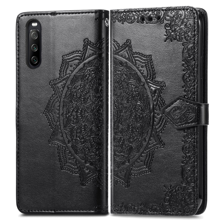 For Sony Xperia 1 III Mandala Embossing Pattern Horizontal Flip Leather Case with Holder & Card Slots & Wallet & Lanyard
