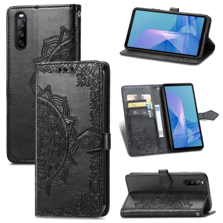 For Sony Xperia 10 III Mandala Embossing Pattern Horizontal Flip Leather Case with Holder & Card Slots & Wallet & Lanyard