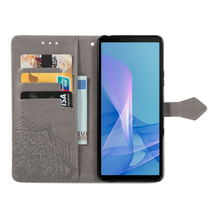 For Sony Xperia 10 III Mandala Embossing Pattern Horizontal Flip Leather Case with Holder & Card Slots & Wallet & Lanyard