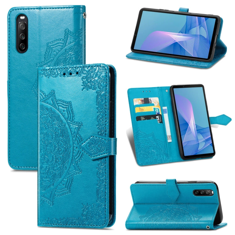 For Sony Xperia 10 III Mandala Embossing Pattern Horizontal Flip Leather Case with Holder & Card Slots & Wallet & Lanyard
