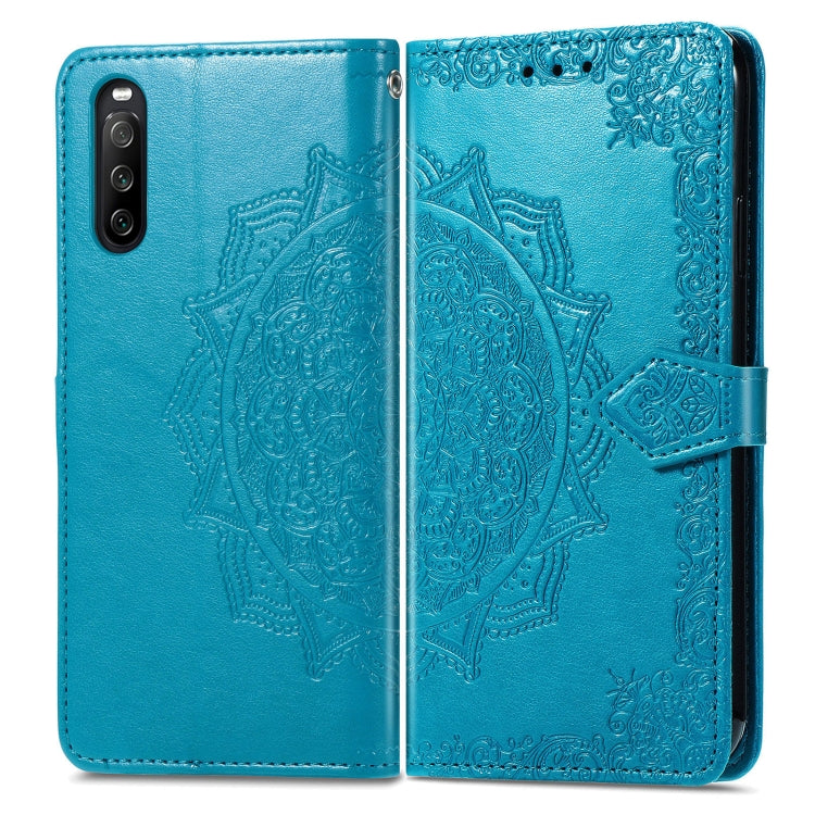 For Sony Xperia 10 III Mandala Embossing Pattern Horizontal Flip Leather Case with Holder & Card Slots & Wallet & Lanyard
