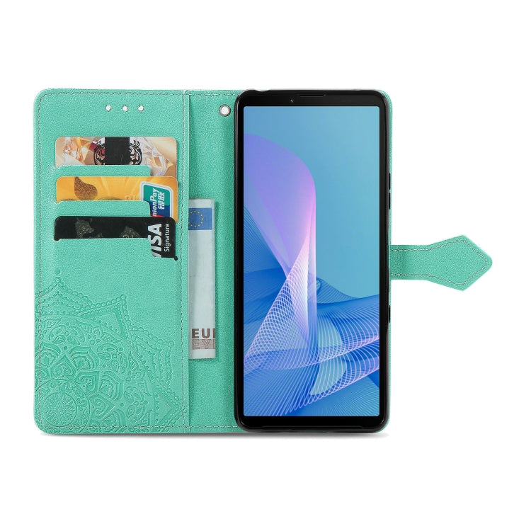 For Sony Xperia 10 III Mandala Embossing Pattern Horizontal Flip Leather Case with Holder & Card Slots & Wallet & Lanyard