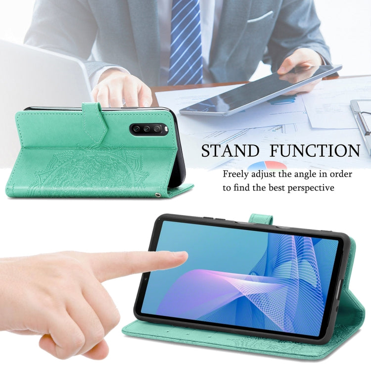 For Sony Xperia 10 III Mandala Embossing Pattern Horizontal Flip Leather Case with Holder & Card Slots & Wallet & Lanyard