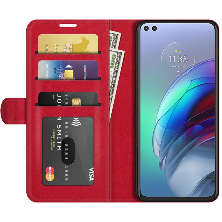 For Motorola Moto Edge S/G100 R64 Texture Single Horizontal Flip Protective Case with Holder & Card Slots & Wallet& Photo Frame