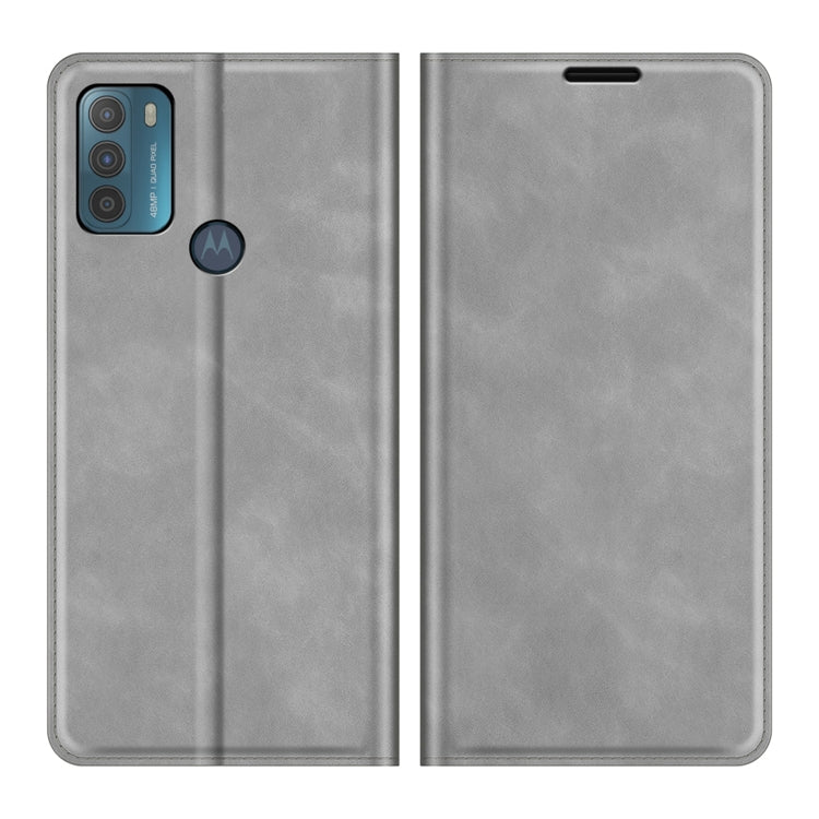 For Motorola Moto G50 Retro-skin Business Magnetic Suction Leather Case with Holder & Card Slots & Wallet