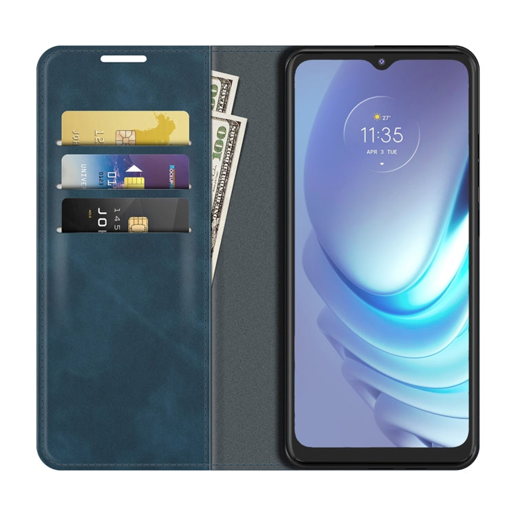 For Motorola Moto G50 Retro-skin Business Magnetic Suction Leather Case with Holder & Card Slots & Wallet