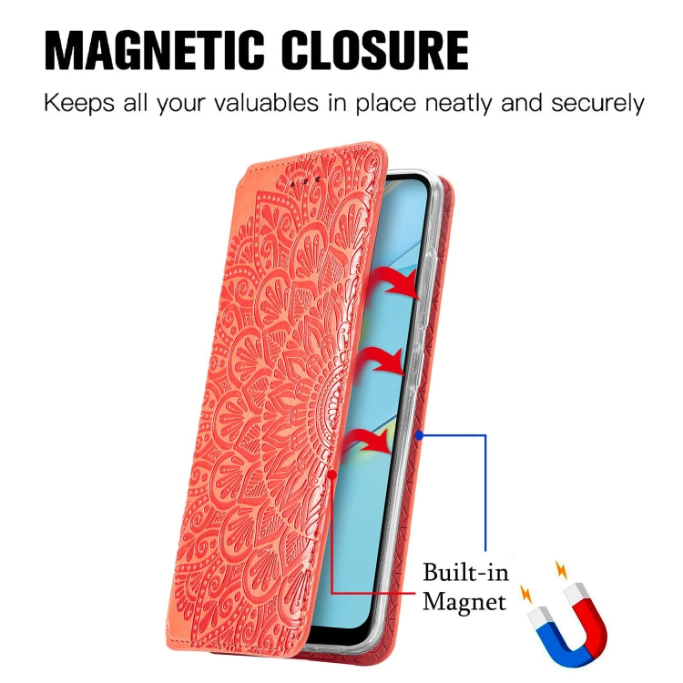 For OPPO A54 4G Blooming Mandala Embossed Pattern Magnetic Horizontal Flip Leather Case with Holder & Card Slots & Wallet