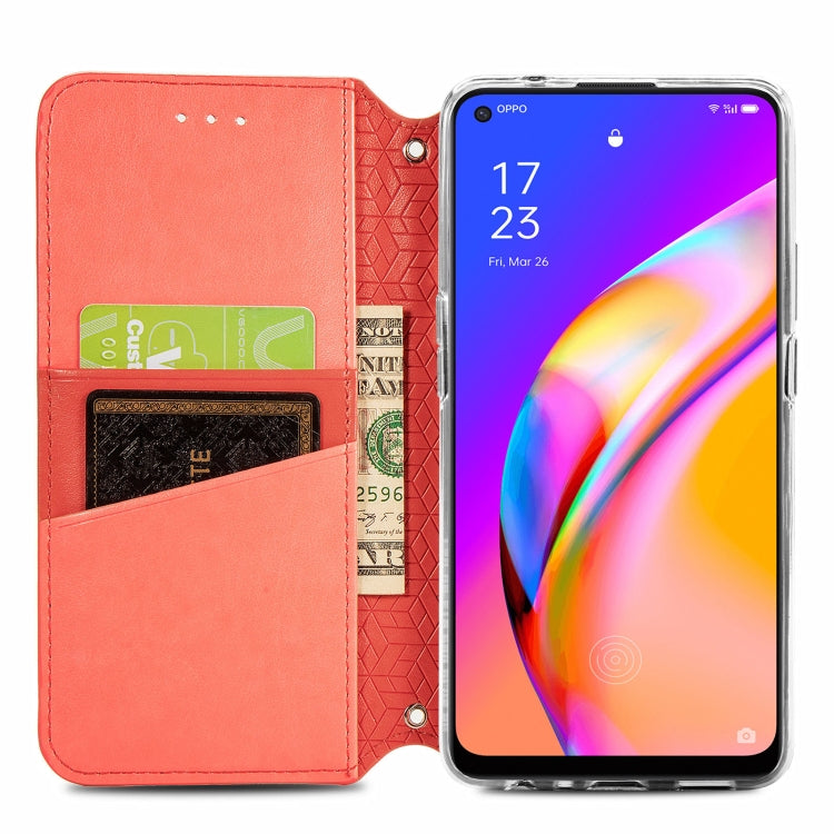 For OPPO A94 5G / Reno5 Z Blooming Mandala Embossed Pattern Magnetic Horizontal Flip Leather Case with Holder & Card Slots & Wallet