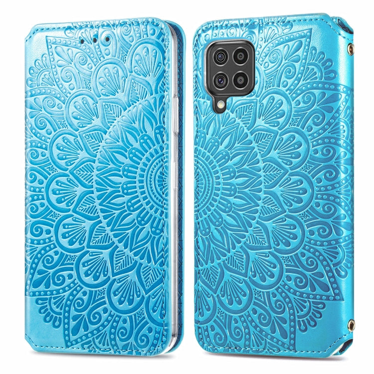 For Samsung Galaxy F62 Blooming Mandala Embossed Pattern Magnetic Horizontal Flip Leather Case with Holder & Card Slots & Wallet