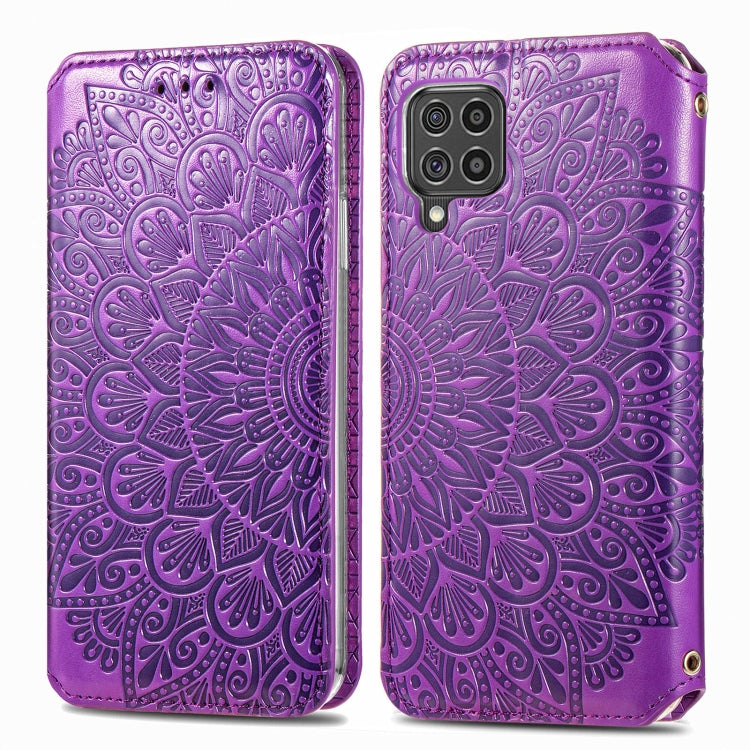 For Samsung Galaxy F62 Blooming Mandala Embossed Pattern Magnetic Horizontal Flip Leather Case with Holder & Card Slots & Wallet