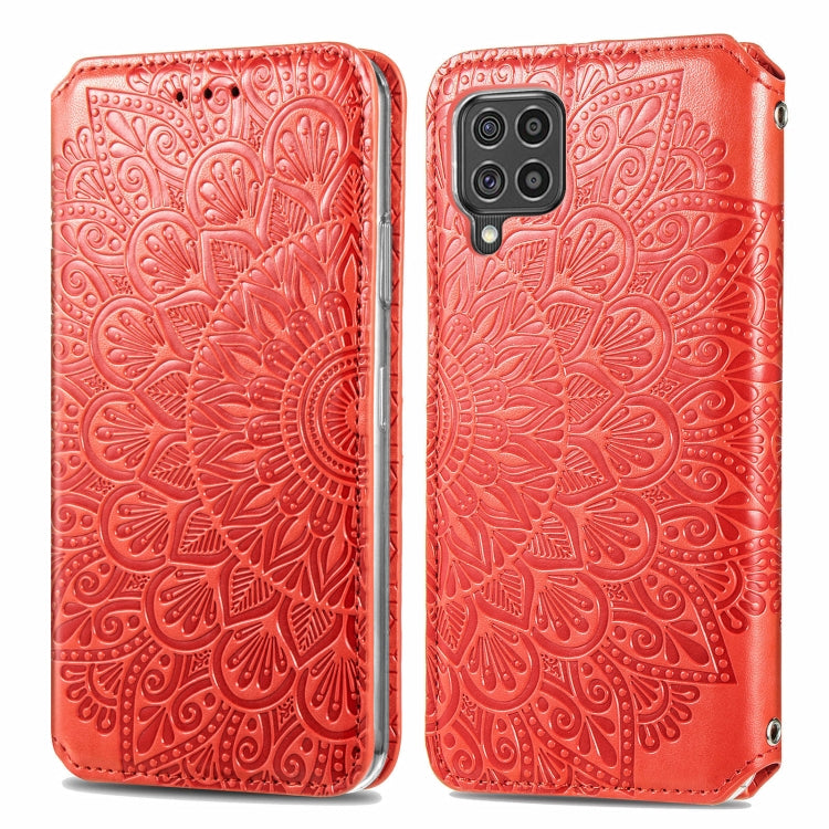 For Samsung Galaxy F62 Blooming Mandala Embossed Pattern Magnetic Horizontal Flip Leather Case with Holder & Card Slots & Wallet