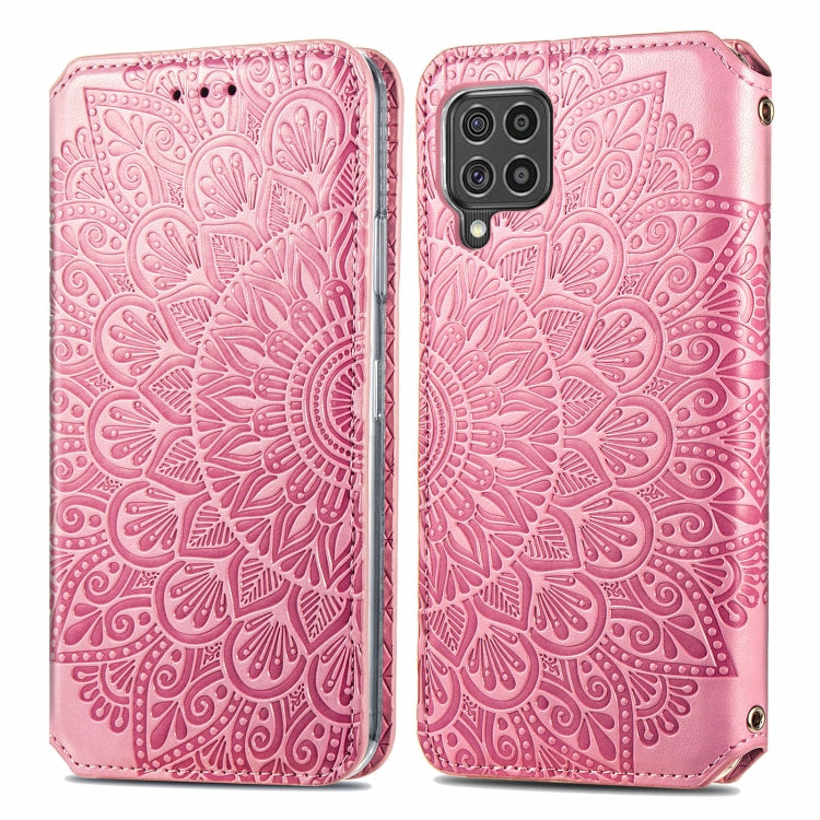 For Samsung Galaxy F62 Blooming Mandala Embossed Pattern Magnetic Horizontal Flip Leather Case with Holder & Card Slots & Wallet