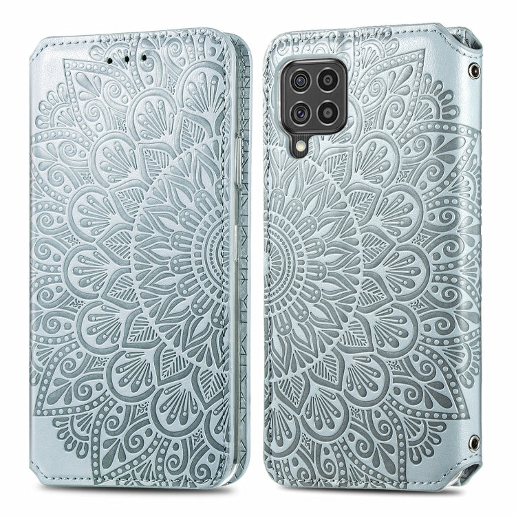 For Samsung Galaxy F62 Blooming Mandala Embossed Pattern Magnetic Horizontal Flip Leather Case with Holder & Card Slots & Wallet