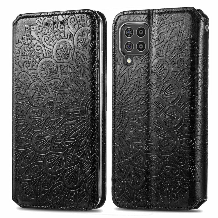 For Samsung Galaxy F62 Blooming Mandala Embossed Pattern Magnetic Horizontal Flip Leather Case with Holder & Card Slots & Wallet