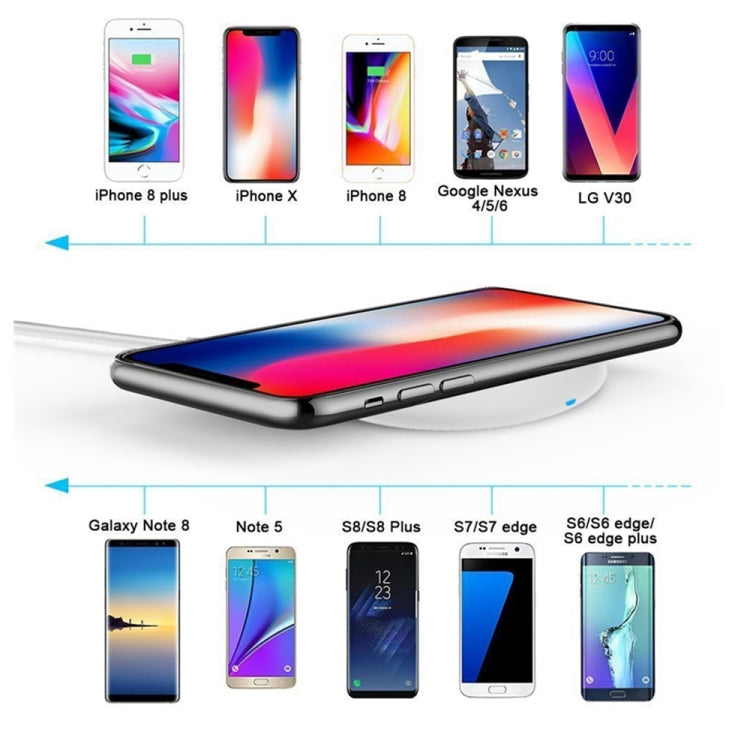 XJ-68 ultra-thin wireless charger for iPhone, Huawei, Samsung, Xiaomi Black